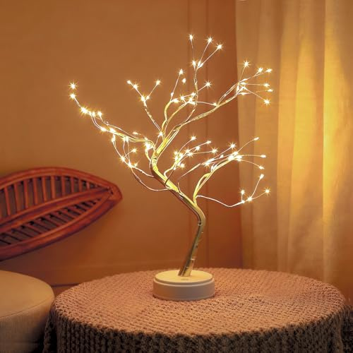 108 LED Tree Lamp, 1.5 FT Fairy Tree Light, 8 Modes, USB& Battery Twinkling Trees, DIY Adjustable Branch for Indoor Decoration Bedroom Desktop Christmas Party