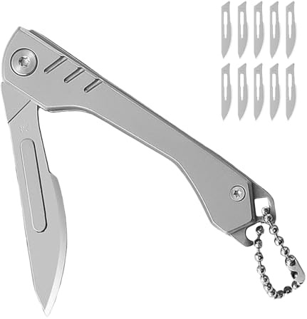 Cortador Escalpelo Plegable,Cortador Plegable De Acero Inoxidable En Forma De Bolígrafo - Equipo Caza Para Taller Senderismo Cocina Hogar Mochilaje Aventura Diaria Garaje Motocicleta Automóvil