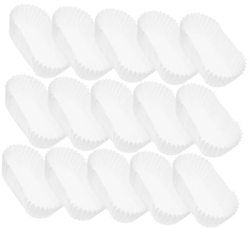 OFFSCH Pirottini Carta Ovali per Muffin 1000 Pezzi Bianco, Carta | Pirottini per Muffin Carta Ovali, Antiolio e Resistente al Calore, Finitura Liscia per Matrimoni e Shower