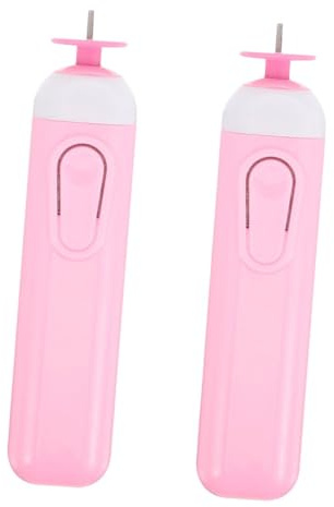 DEARMAMY Set 2 Pezzi Penne per Quilling Elettriche Rosa, Strumento per Arrotolare la Carta Fessura Scanalata, Utensili Portatili per Artigianato Fai da Te, per Principianti e Decorazioni