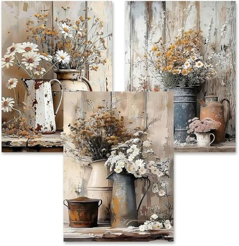 Yunruily 3er set Diamond Painting Erwachsene - Blume 5d Diamond Painting,Diamond Paintings Blumen Geeignet Als Geschenk zur Entspannung und Als Wanddeko 30x40cm