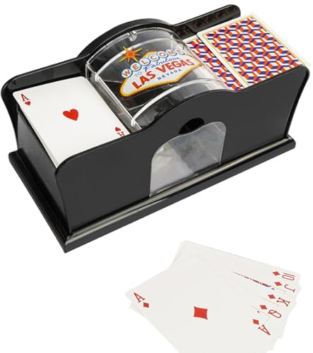 Generisch Manueller Kartenmischer mit Handkurbel für 2 Spielkarten-Sets | Robustes Mixgerät für Poker, Blackjack, Rommé & | Ideal für Spieleabende, Reisen und Familien