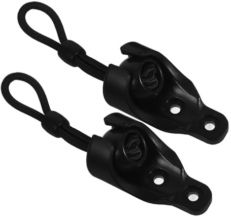 VICASKY Boucle de Corde Élastique Anti-Vent pour Stores Enrouleurs, Kit 2 Pièces en Plastique Résistant Vis et Embouts, Accessoires de Fixation Universels pour Rideaux D’intérieur
