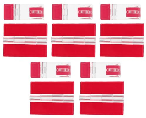 Housoutil Lot de 10 Set de Loquets à Charnière Auto-adhésifs Transparents en Acrylique, Petites Boucles de Cadenas pour Porte en Bois et Placard, Verrouillage sans Clous ni Vis, pour Maison