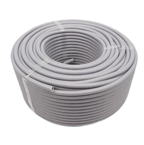 WUDOLI Tubo flessibile for infilaggio fili, 5 metri, tubo corrugato isolato in PP, manicotto protettivo for tubo flessibile ondulato strumenti(Grey,AD 25 x ID 20mm)