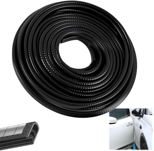 Protector de Bordes para Chapa, 10 m, protección de Bordes en Forma de U, Protección Universal para Bordes de Coches, Camiones, SUV, ATV y Barcos – Fácil Instalación(10 m Negro)