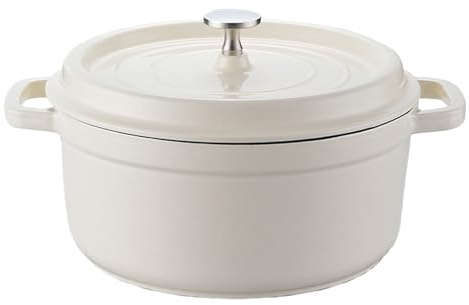 Four hollandais en fonte émaillée avec couvercle et poignée pour la cuisson, le braisage et le rôtissage