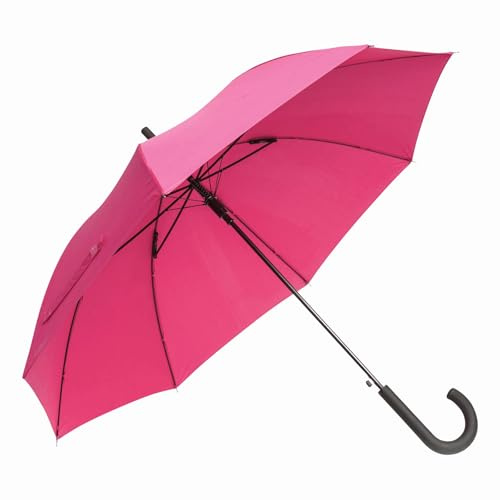 Preiswert&Gut Automatik Stockschirm Ø103 cm Damen, 86 cm Robuster und Windstabiler Regenschirm für den Alltag, Komfortabler Griff, Dunkelpink