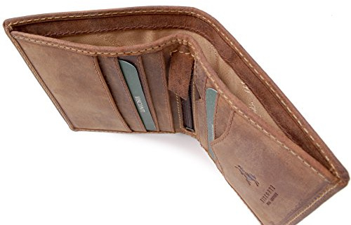VISCONTI - Small Genuine Leather Bifold RFID Wallet - Arrow 705 Tan