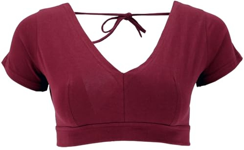 Choli Top, Bauchfreies Wickeltop im Goa-chic Stil, Damen | Baumwolle mit Elastan, Slim Fit, ideales Wickeltop, perfekt für Festivals, vielseitig kombinierbar, angenehm zu tragen.