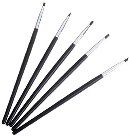 Angoter Dental Shaping Silicone Tooth Tool 5PCS Dental Resin Brush Pens for Adhesive Composite Cement Porcelain Teeth Tools