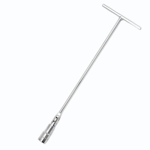 CLM - Chiave per candele (21 mm) con impugnatura a T articolata da 29,5 cm | Strumento professionale in acciaio temprato | Chiave per candele per auto, moto e manutenzione meccanica | Chiave candele