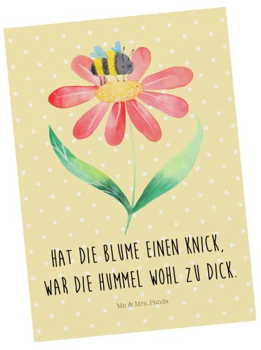 Mr. & Mrs. Panda Postkarte Hummel Blume - Geschenk, Postkarten, Feld, Ansichtskarten, Wespe, Lustige Sprüche, Biene, Fotokarte, Ansichtskarte, Hummeln, Grußkarte
