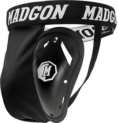 MADGON Tiefschutz mit idealer Passform – Genitalschutz für Herren mit hoher Bewegungsfreiheit für Kampfsport – Suspensorium mit elastischem Band – inklusive Beutel