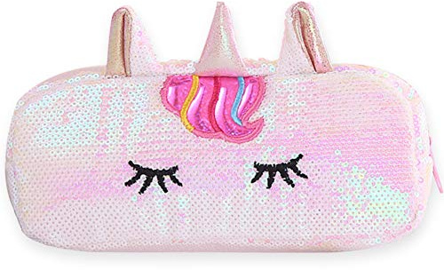 Einhorn Federmäppchen YUSEN Bunt Regenbogen Einhorn Mäppchen reißverschluss Federtasche Schüleretui Bleistift Beutel Klein Kosmetiktasche MakeUp Tasche für mädchen Teenager Junge