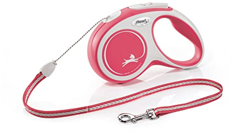 flexi Hundeleine, ausziehbar, mit weichem Griff, 3 m / 5 m / 8 m / 8 m / 8-20 kg, rot, small, 4000498042823