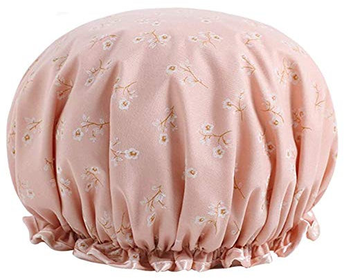 1Pc Shower Cap Reusable Shower Cap Double layer Shower Cap Waterproof Elastic Bath Cap