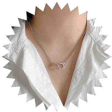 TseenYi Halskette mit Handschellen-Anhänger, Halskette, Boho-Stil, Schmuck für Damen und Mädchen