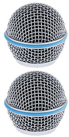 Hellery Set Of 2 Spherical Heads For Microphone Grille With Accessory