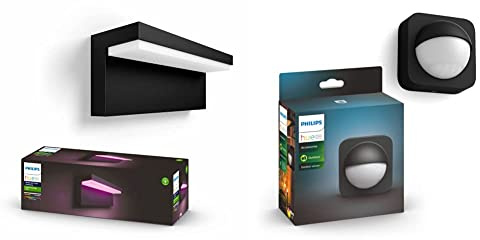 Philips Hue White and Color Ambiance LED Außenwandleuchte Nyro, steuerbar via App, kompatibel mit Amazon Alexa (Echo, Echo Dot) + Bewegungssensor für den Aussenbereich, integrierter Tageslichtsensor