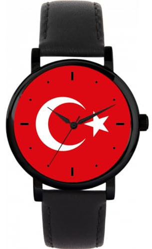 Toff London Türkei Flagge Uhr 38mm Gehäuse 3atm Wasserdicht Maßgeschneiderte Quarzwerk Luxus Modisch