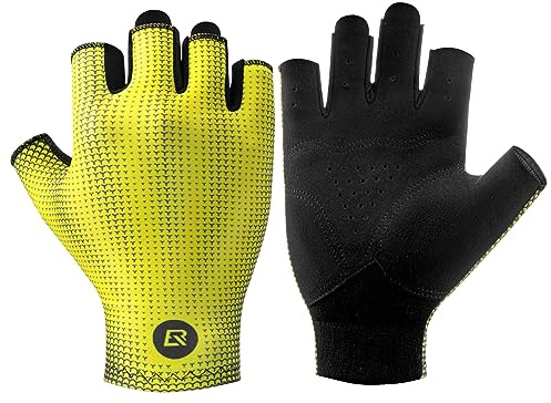 ROCKBROS Gants de Cyclisme Demi-Doigts, Gants de Vélo Légers Élastiques, Gants de Sport Homme Femme Respirants pour VTT Vélo Course Fitness Escalade Jogging Plein Air M-XXL