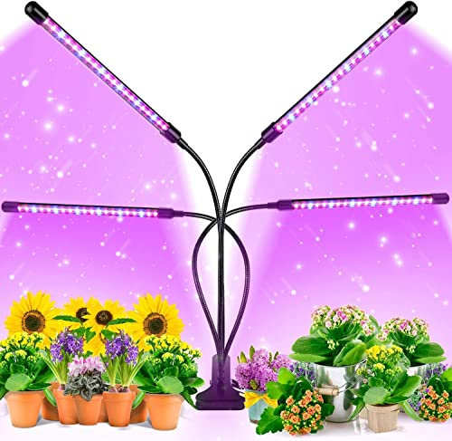 ZHENNBY Lampe de Plante LED Lampe de Croissance Full Spectrum 40W Grow Light pour Plantes d’Intérieur Plant Lamp avec Clip Plug Timer 3 Modes pour Légumes Seedlings Growing Flowering…