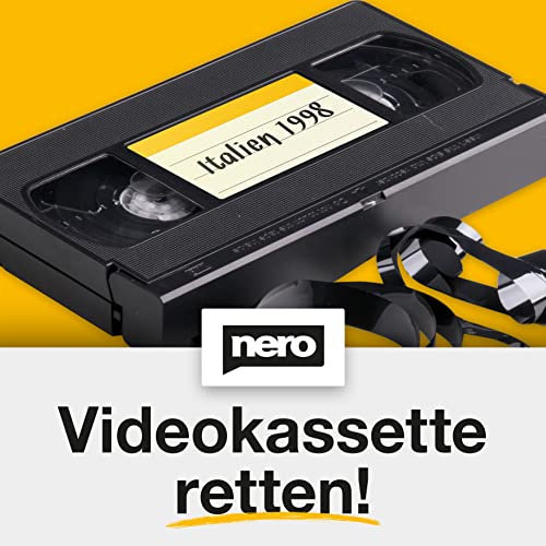 NERO Salvataggio cassette video - molto facile senza conoscenze precedenti | S-VHS | Hi8 | Super 8 | DVD a PC | Software di editing video | 1PC