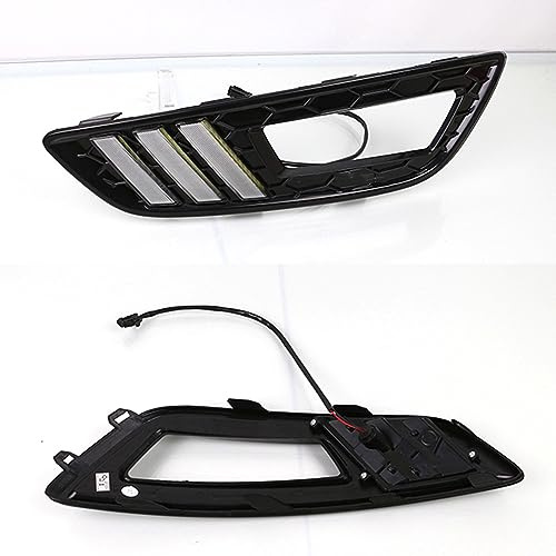 BAKUGO 2 Stück Auto Tagfahrlicht Blinkerlicht Nebelscheinwerfer Für Ford Focus 3 MK3 2015 2016 2017 2018
