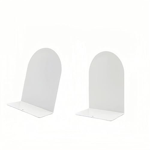 Curved Iron bookends (2, White) Deefongo Serre-Livres en métal- Lot de 2 Pièces,pour l'école, Serre-Livres Le Bureau et la Maison