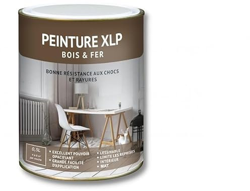 PEINTURE BOIS ET FER XLP MATE - NEUTRE-Blanc neige-Bidon de 2,5 L