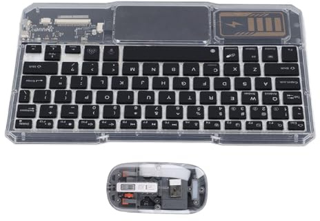 Ensemble Clavier et Souris Bluetooth sans Fil, Combinaison Clavier et Souris à Connexion 3 Modes avec Rétroéclairage 7 Couleurs, pour Windows, OSX et Android