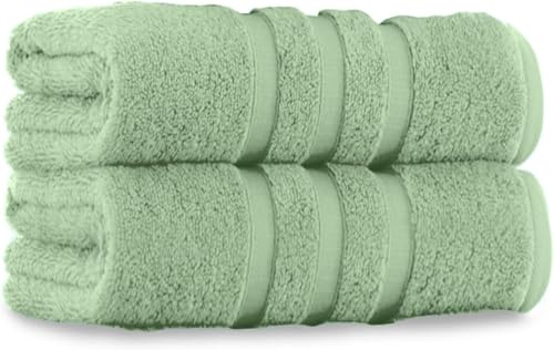 GC GAVENO CAVAILIA 2 Pack 550 GSM Breathable Hand Towels 50x80Cm Sage Green | Egyptian Cotton with Excellent Absorbency, Skin Friendly Quick Drying and Durable Everyday Performance