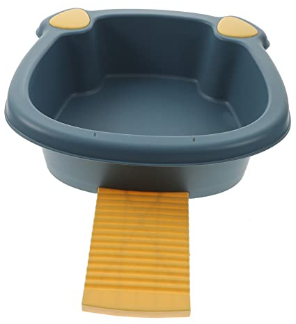 Kinder Waschbecken Katzeohr Blau aus Pp, Tragbar, ein Stück | Ausziehbarem Design und Verstecktem Wäschebrett, für Hände und Gesicht, Schulanfang Deko Zufällige Farbe