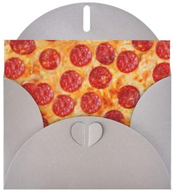 Set di biglietti d'auguri con stampa 3D Pizza Pepperoni 10,2 x 15,2 cm, biglietti assortiti per compleanni, matrimoni, Natale