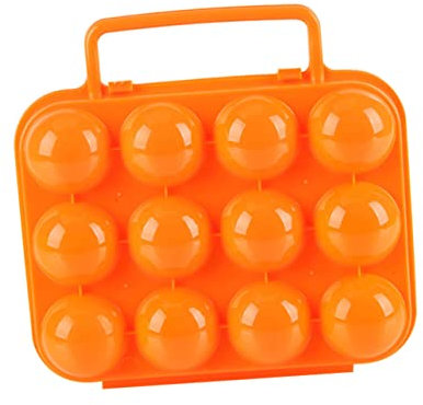 DOITOOL Portauova Portatile 12 Posti in Plastica Resistente Maniglia e Chiusura Ermetica, Contenitore Per Uova Fresche Da Campeggio, Picnic e Frigorifero, Scatola Salvaspazio Per Uova Sode