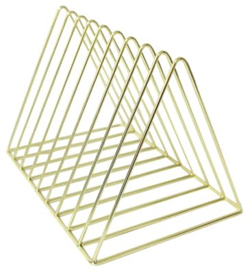 VILLCASE 1 Stück 9 Schreibtischzubehör Zeitschriftenhalter mit 9 Fächern Tischständer schreibtischgestell tischregal schreibtisch Aufbewahrungsregal für Dokumente Buch Veranstalter Golden