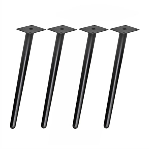 woplus 4er-Set Möbelfüße aus Metall, 45 cm Höhe, Schwarz Matt, Schräg | Tischbeine für Sofa, Tisch, Stuhl, Schreibtisch, Küche, Schrank