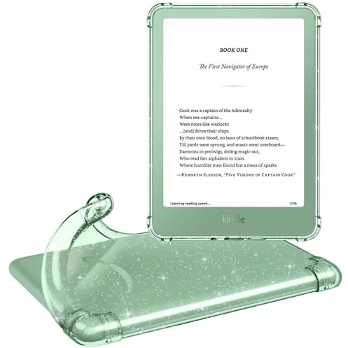 MoKo Étui pour Kindle 6 (11e gén, 2024/2022), Paillettes Agave Vert