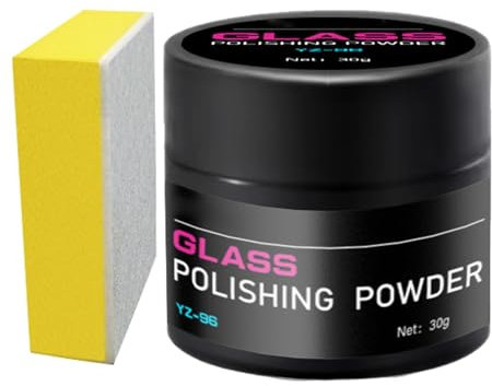 30g Glaspolierpulver, Glaskratzer Entferner, Ölfilmentferner Polierpulver, Glas Kratzer Reparatur, Windschutzscheiben Politur Oxid, Waschpulver Für Zuhause, Auto Glasreinigungspulver
