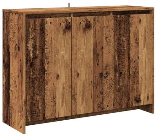 HETFTJN Mobiletto Ingresso Credenza Cucina Armadietto da Esterno Mobile Dispensa - Credenza Legno Antico 102x35x55 cm in Truciolato per Soggiorno Interno Casa Salotto Cucina