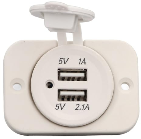 Cargador de Automóvil USB Dual, Cargador de Automóvil USB Dual de Cargador de Carga Rápida Panel de Alimentación Adaptador de Potencia Flush Outlet DC5V 2.1A 1A para Automóvil,