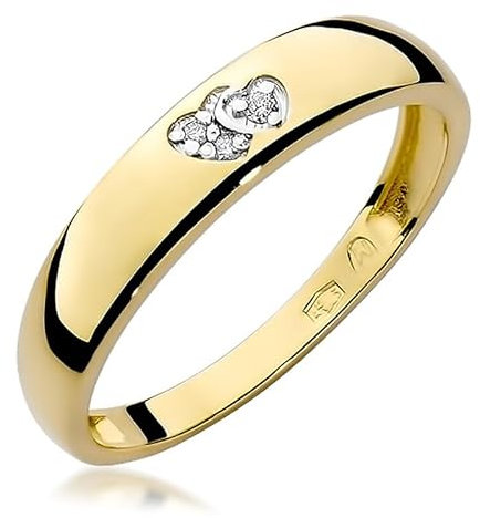 MARKO Goldring 333 Gelbgold mit Zirkonia – Doppel-Herz Motiv – Damenring als Verlobungsring oder Geschenk - 8 karat Gold