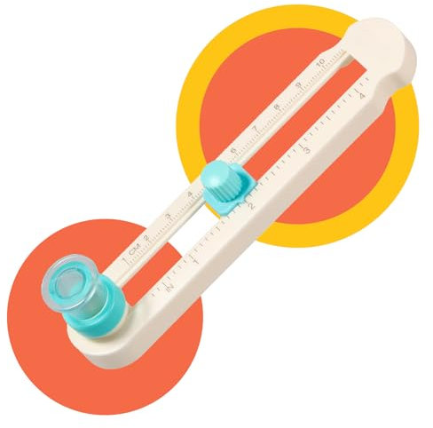 Poraceous Coupe-papier Circulaire, Cutter Circulaire Réglable, pour Couper un Cercle Rotatif d'un Diamètre de 2-20 cm, pour Cartes de Vœux, Albums, Papier Cartonné, Photos (Blanc)