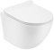 Rimless Wallhung Toilet Pan White Ceramic Back to Wall Toilet WC Soft Close Seat