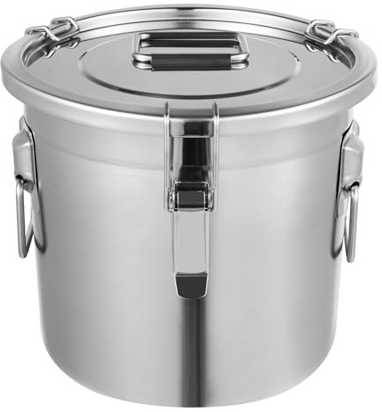 GAOUSD Stainless Steel Grain Container Airtight Rice Bucket Canister Food Storage Container Rice Stainless Dispenser,For Storing Flour, Grains, Cereal
