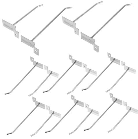 Yardenfun 50 Piezas Ganchos Metálicos de Exhibición para Paneles Perforados Soporte Resistente para Accesorios de Teléfono Tiendas y Garajes Instalación y Diseño Espacio Color Plata