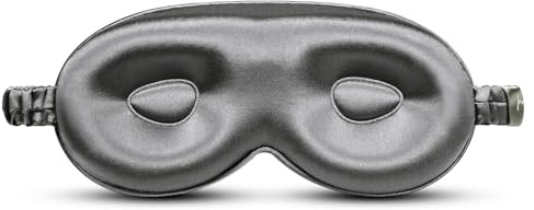 Desmend schlafmaske seide 3D anti falten, hautfreundlich blackout dunkelgrau