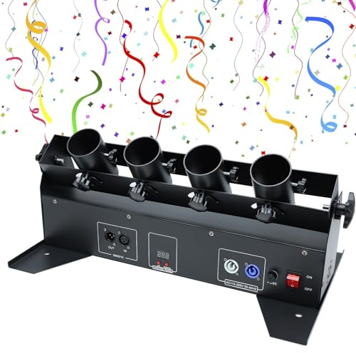 Máquina de confeti de 150 W, cañón de confeti digital con control remoto/DMX, lanzador de confeti for DJ, fiestas, discotecas, bodas, escenarios, conciertos, eventos, espectáculos navideños.