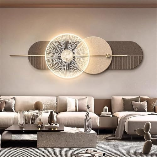 IBOWZ Wandbild mit LED-Beleuchtung und Netzteil, Moderne 3D-Kunstdekoration, Skulpturen für Schlafzimmer, Wohnzimmer, Büro